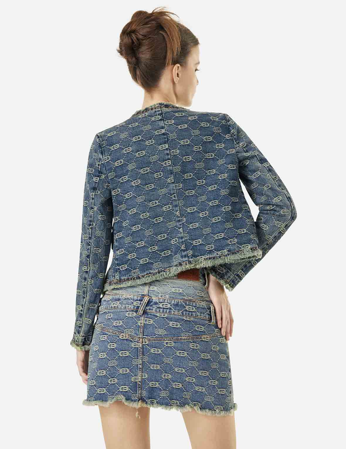 ALLOVER LOGO JACQUARD FASHION FIT DENIM JACKET - 6