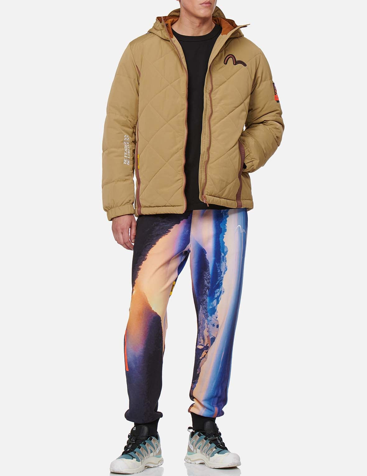 Contrast Webbing Strap Quilted Down Jacket - 6