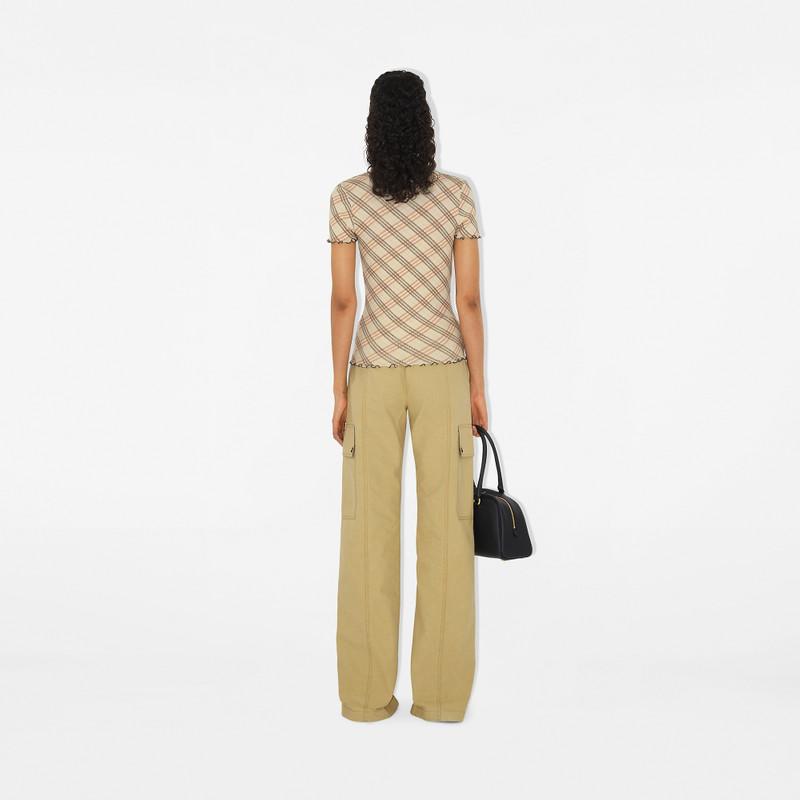 Check Stretch Cotton T-shirt 4