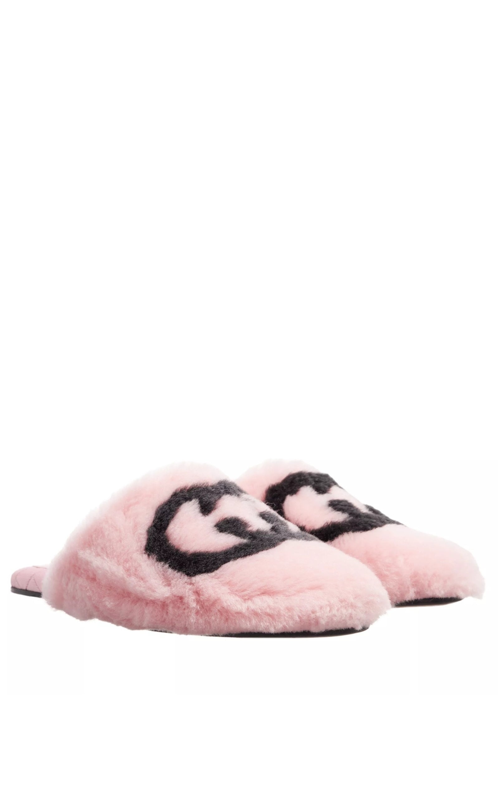 Interlocking G Faux Fur Slippers in Pink - 3