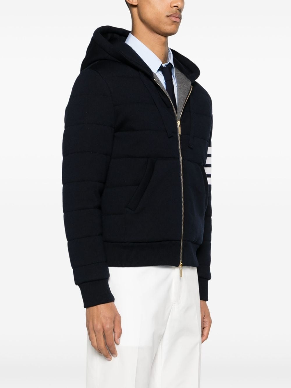 hooded virgin wool bomber jacket - 3