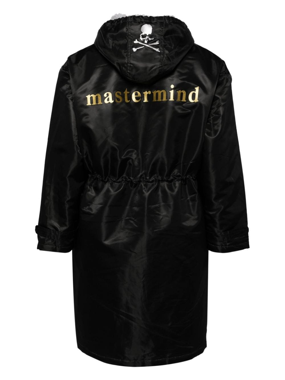 logo-print hooded coat - 2
