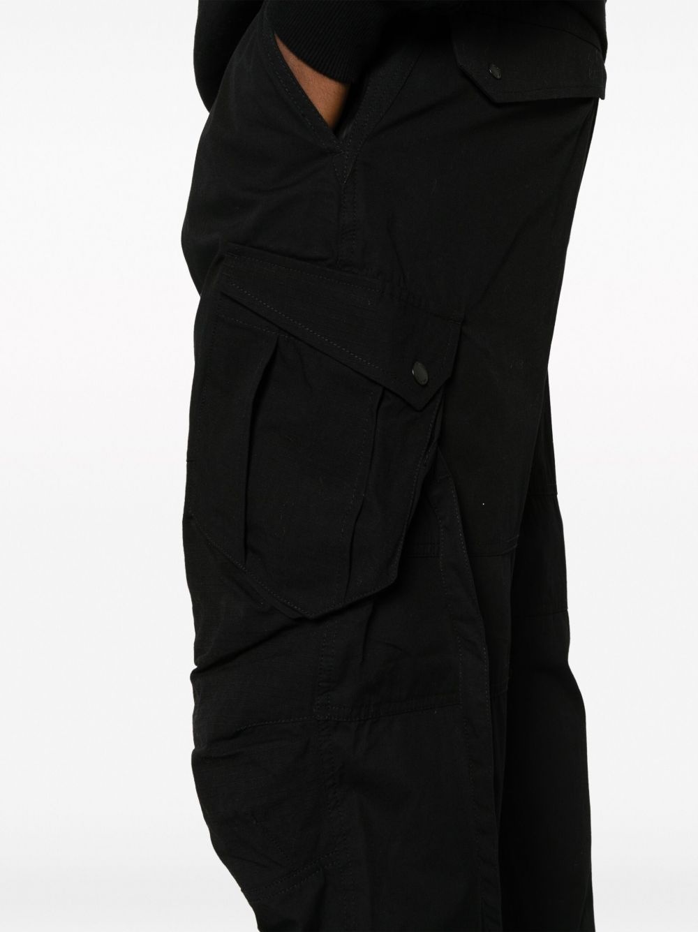 straight-leg cotton blend trousers - 5