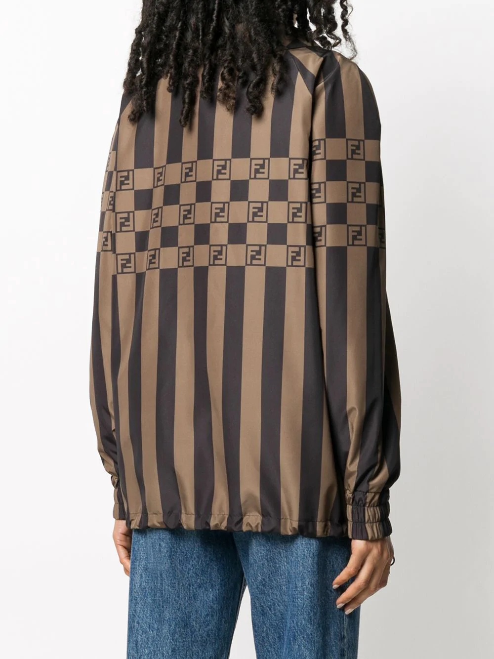 stripe-pattern logo-print jacket - 4