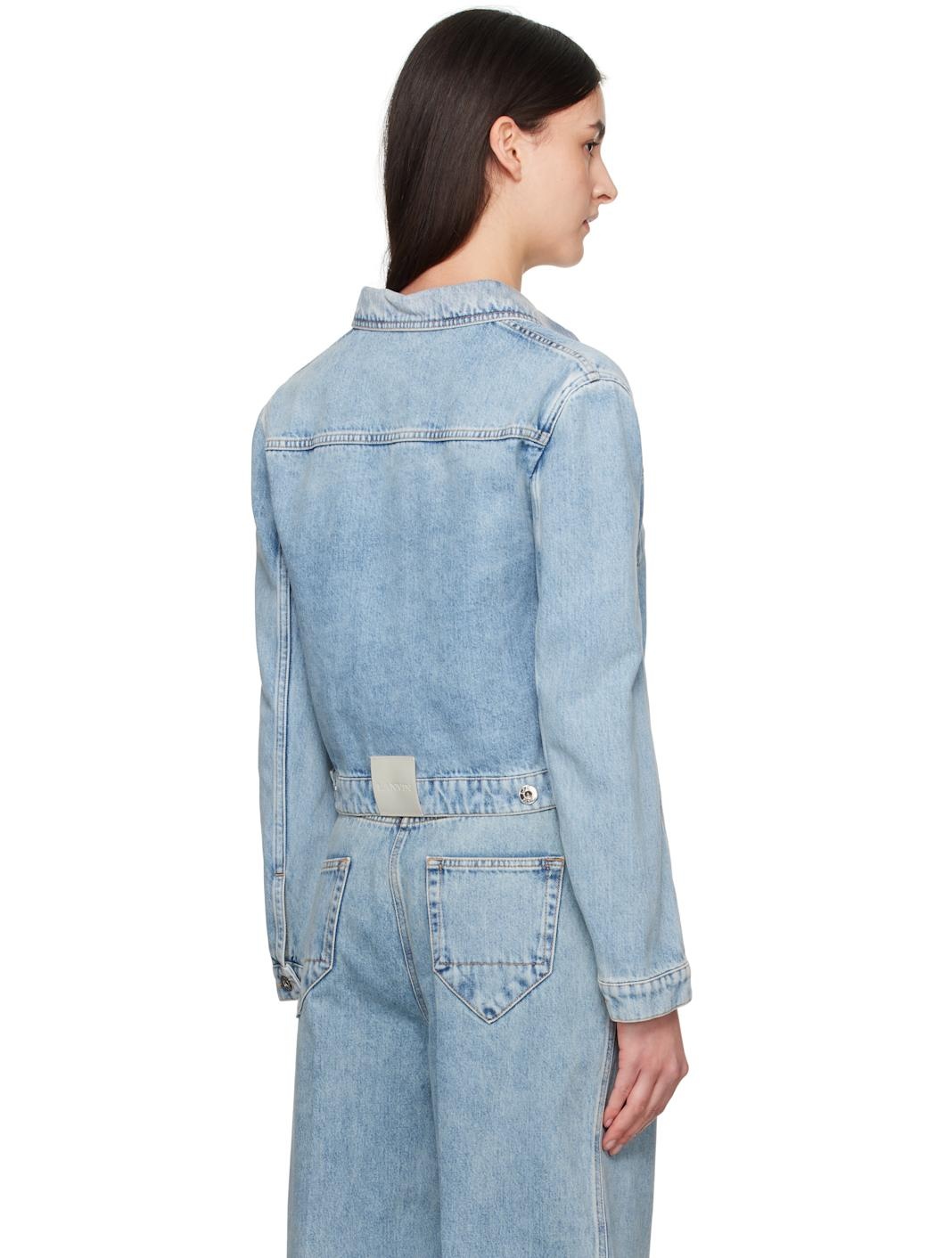 Blue Short Denim Jacket - 3