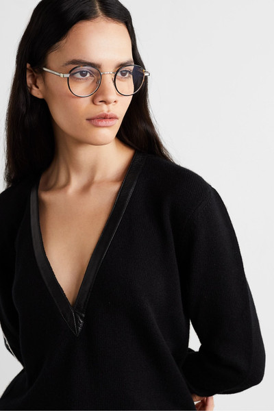 SAINT LAURENT Round-frame tortoiseshell acetate and silver-tone optical glasses outlook