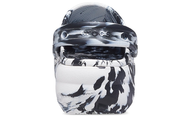 (WMNS) Crocs Classic Platform Marbled Clog 'Black White' 207176-066 - 6