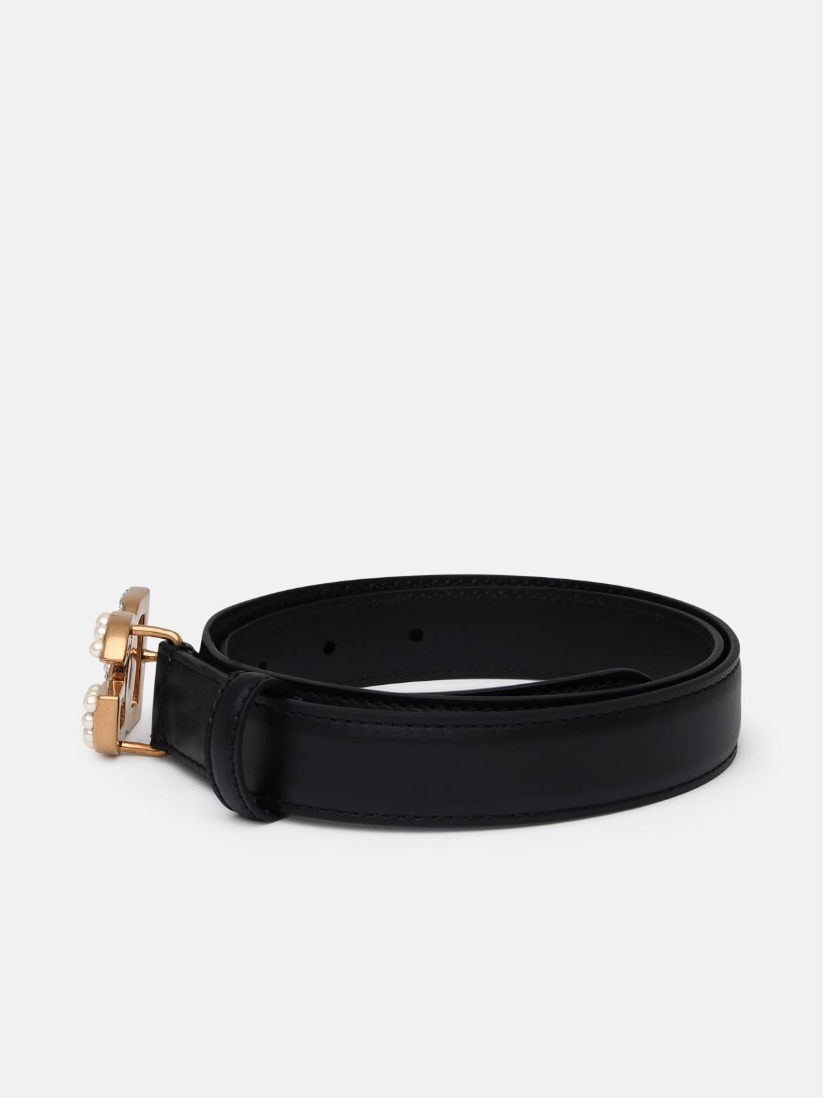 BLACK LEATHER BELT - 3
