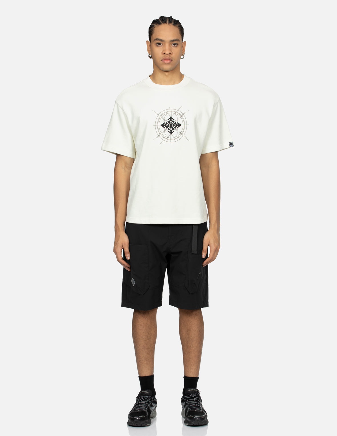 Dyed Reflective Multi-Print Regular Fit Cargo Shorts - 5