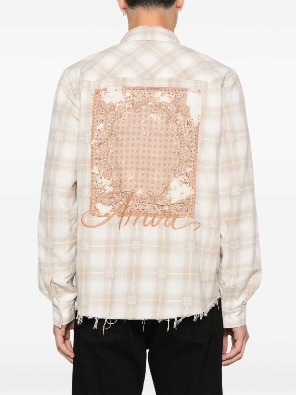 checked frayed shirt - 4