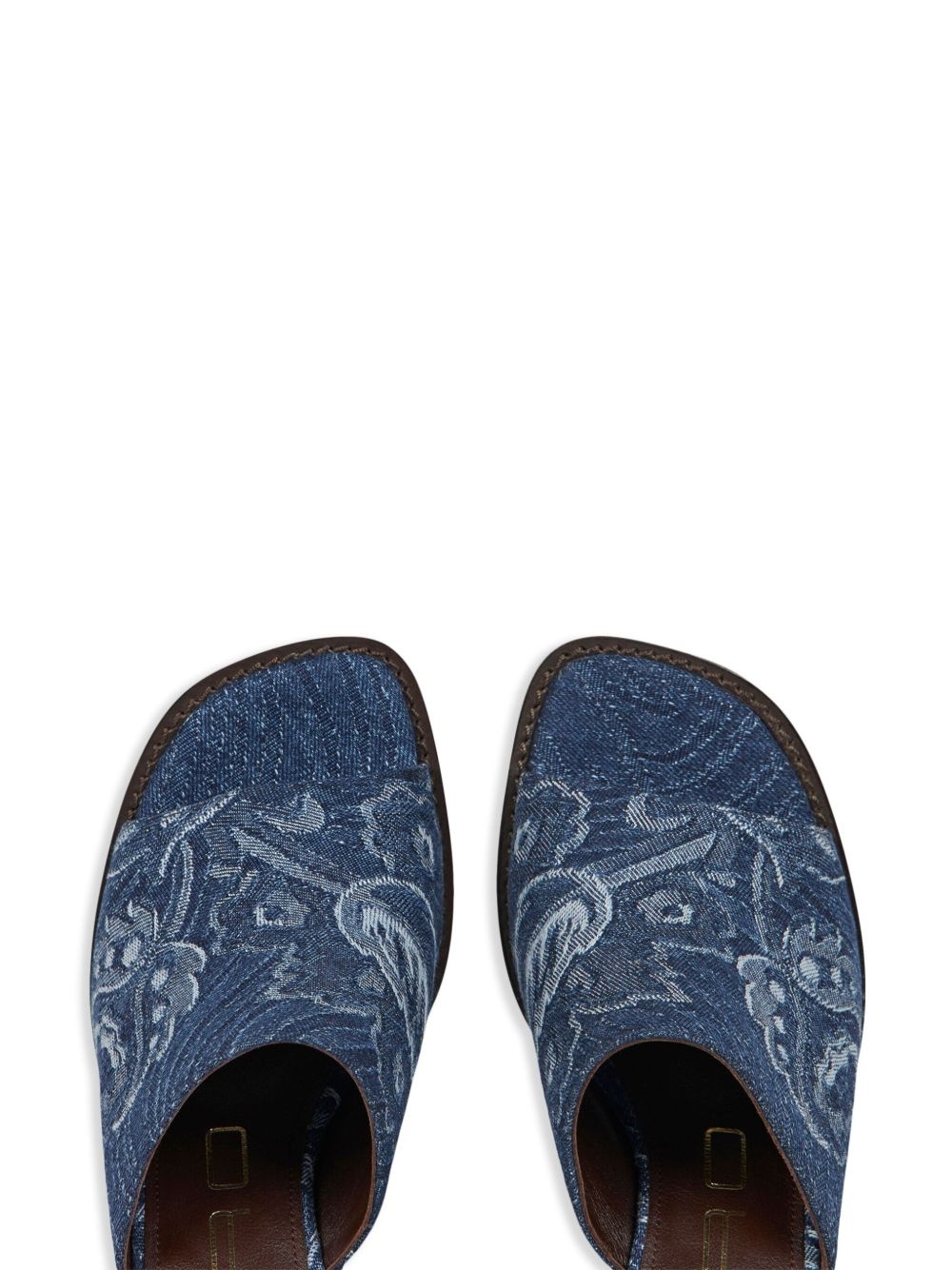 jacquard denim mules - 4