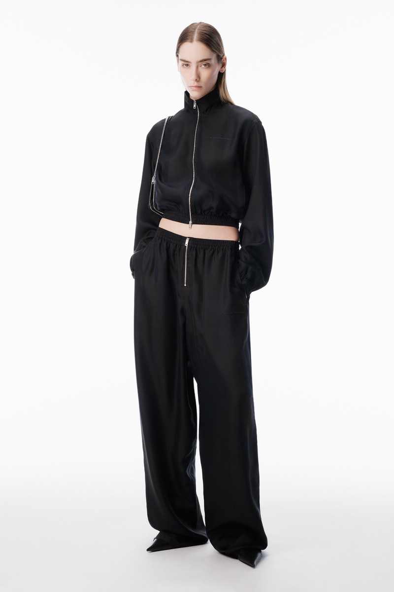 Alexander Wang Silk Twill Mid-Rise Track Pant outlook