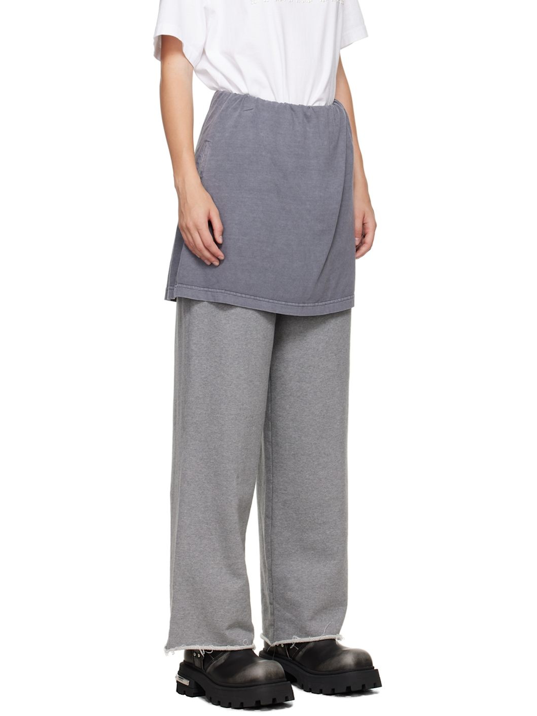 Gray Layered Lounge Pants - 2