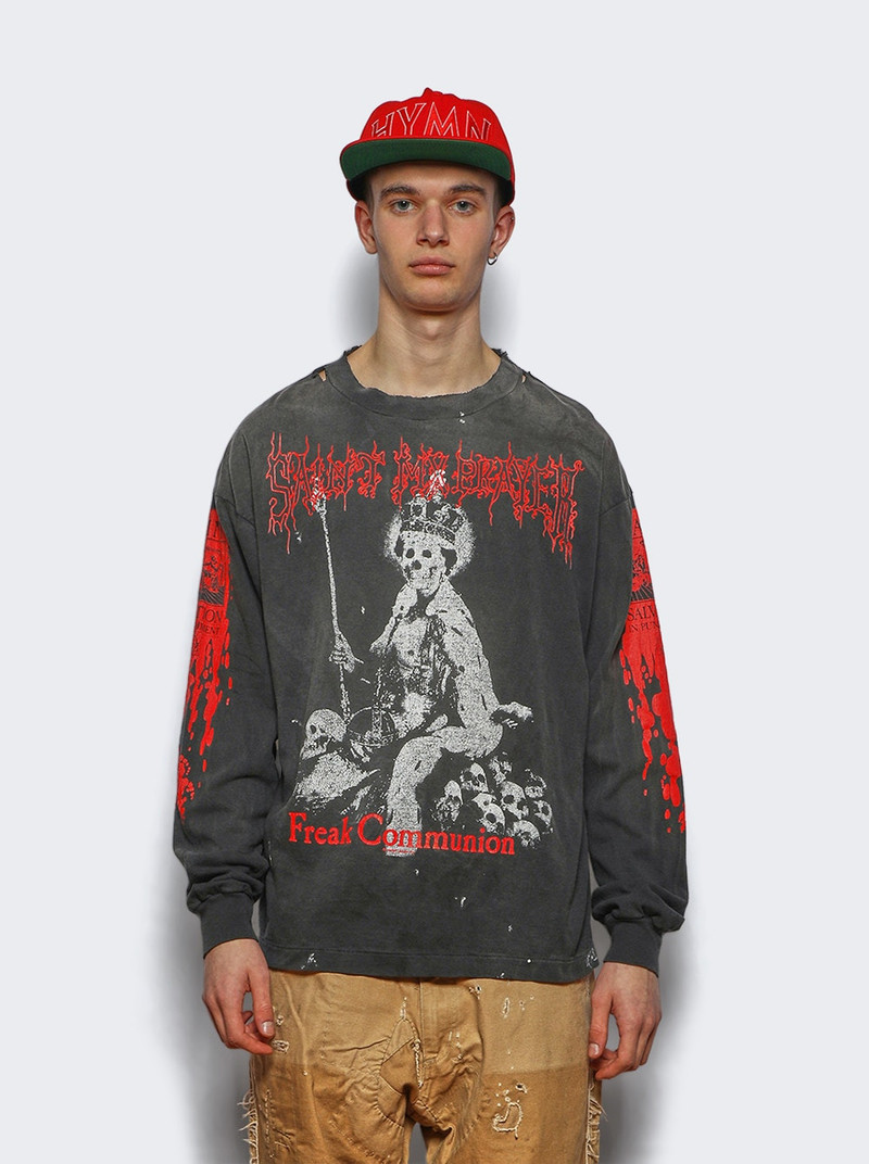 SAINT M×××××× Saint Is A Kiss Long Sleeve Tee Black outlook