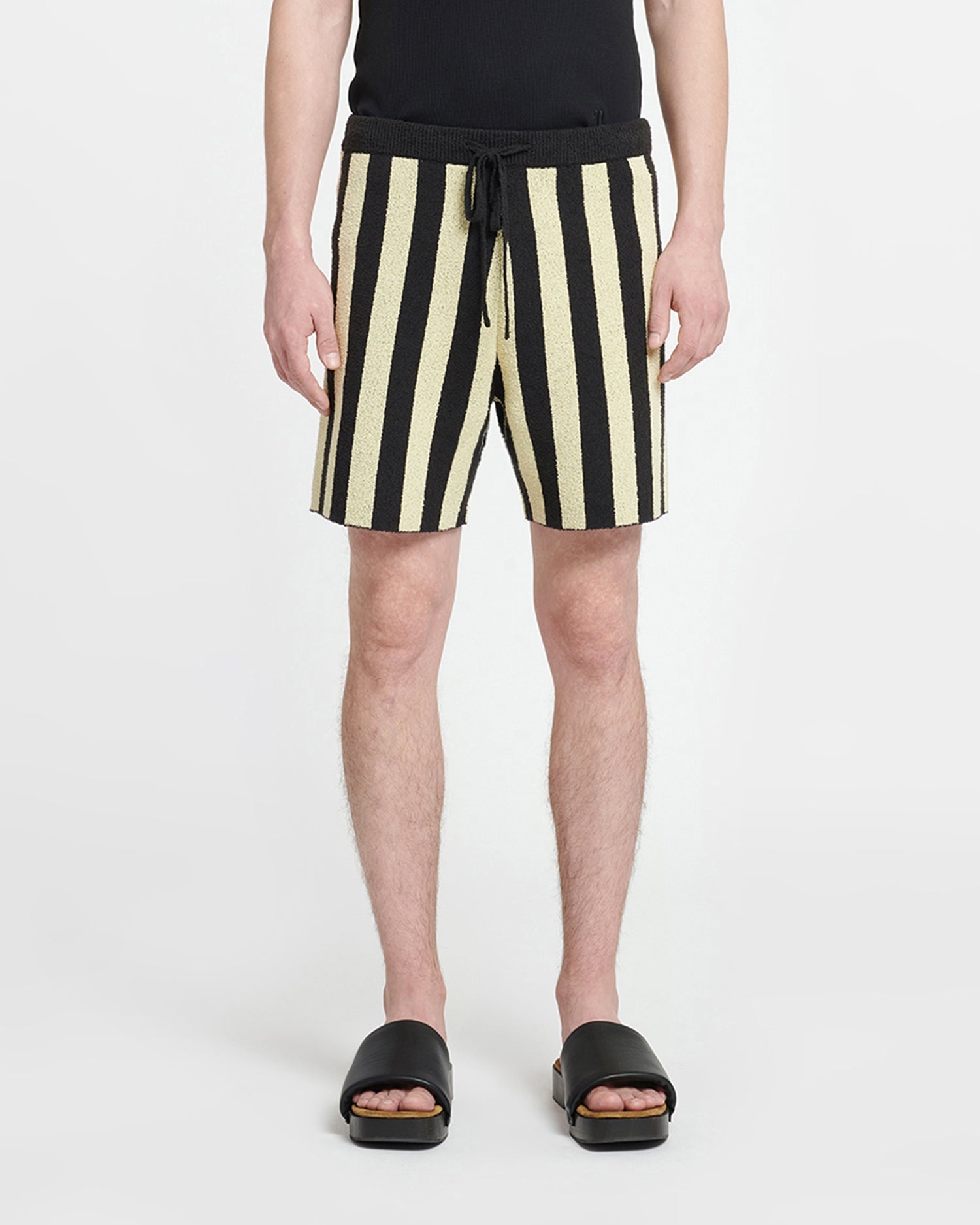 Striped Terry-Knit Shorts - 1