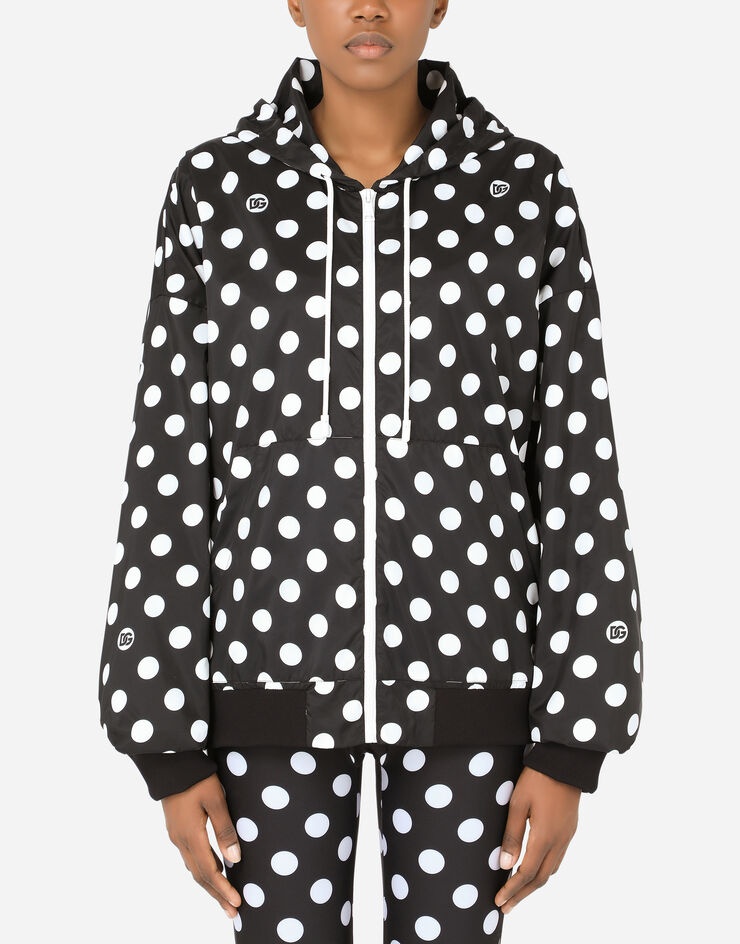 Nylon windbreaker with polka-dot DG print - 1