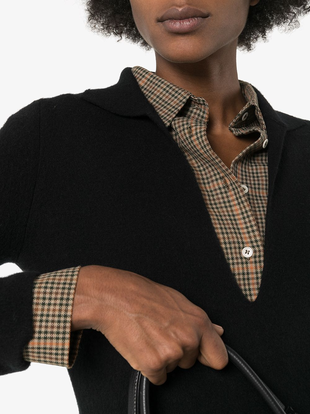Collared v-neck knit jumper - 5