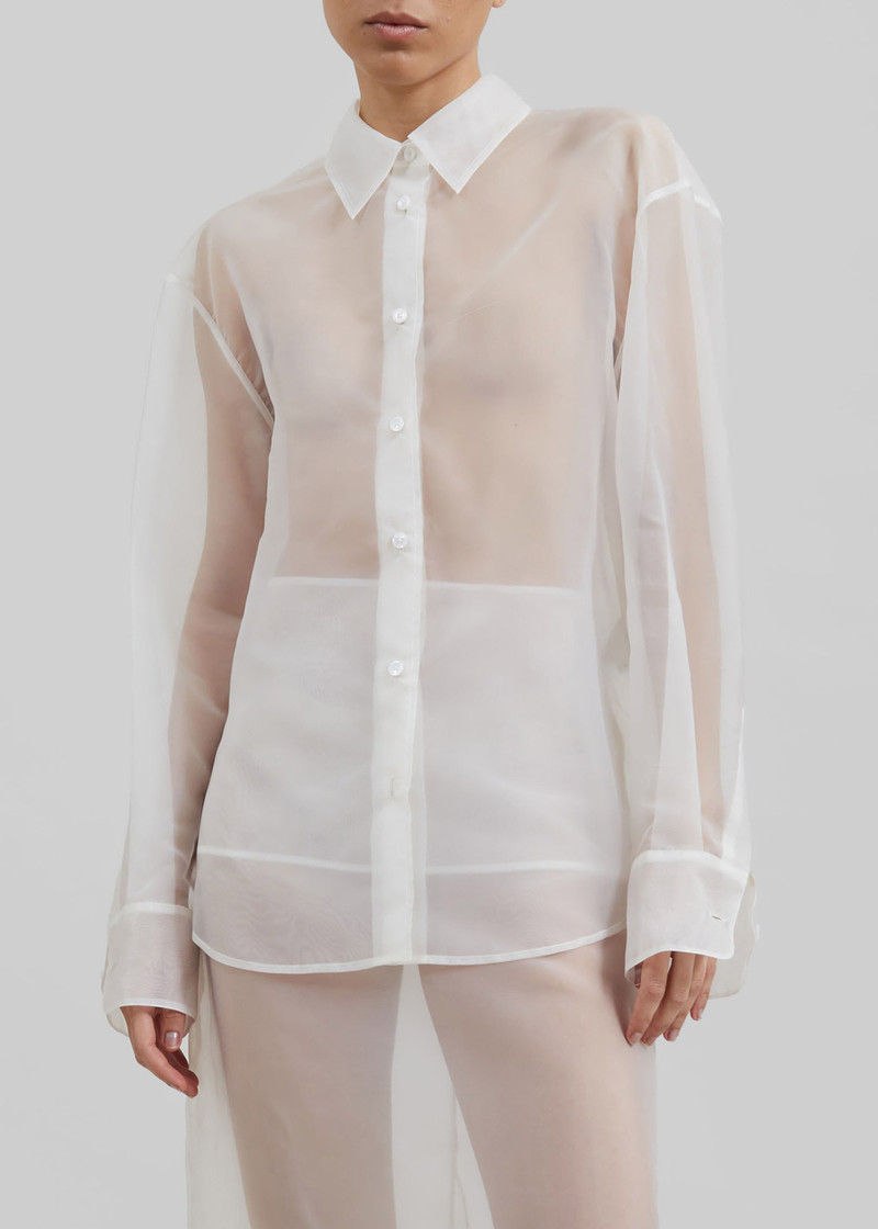 Peri Sheer Shirt - White 4