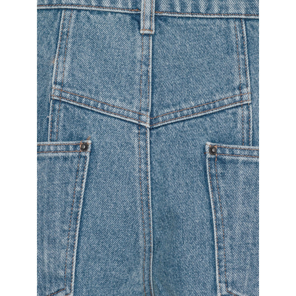 Rotate Blue Trousers - Straight Trousers Women - 5