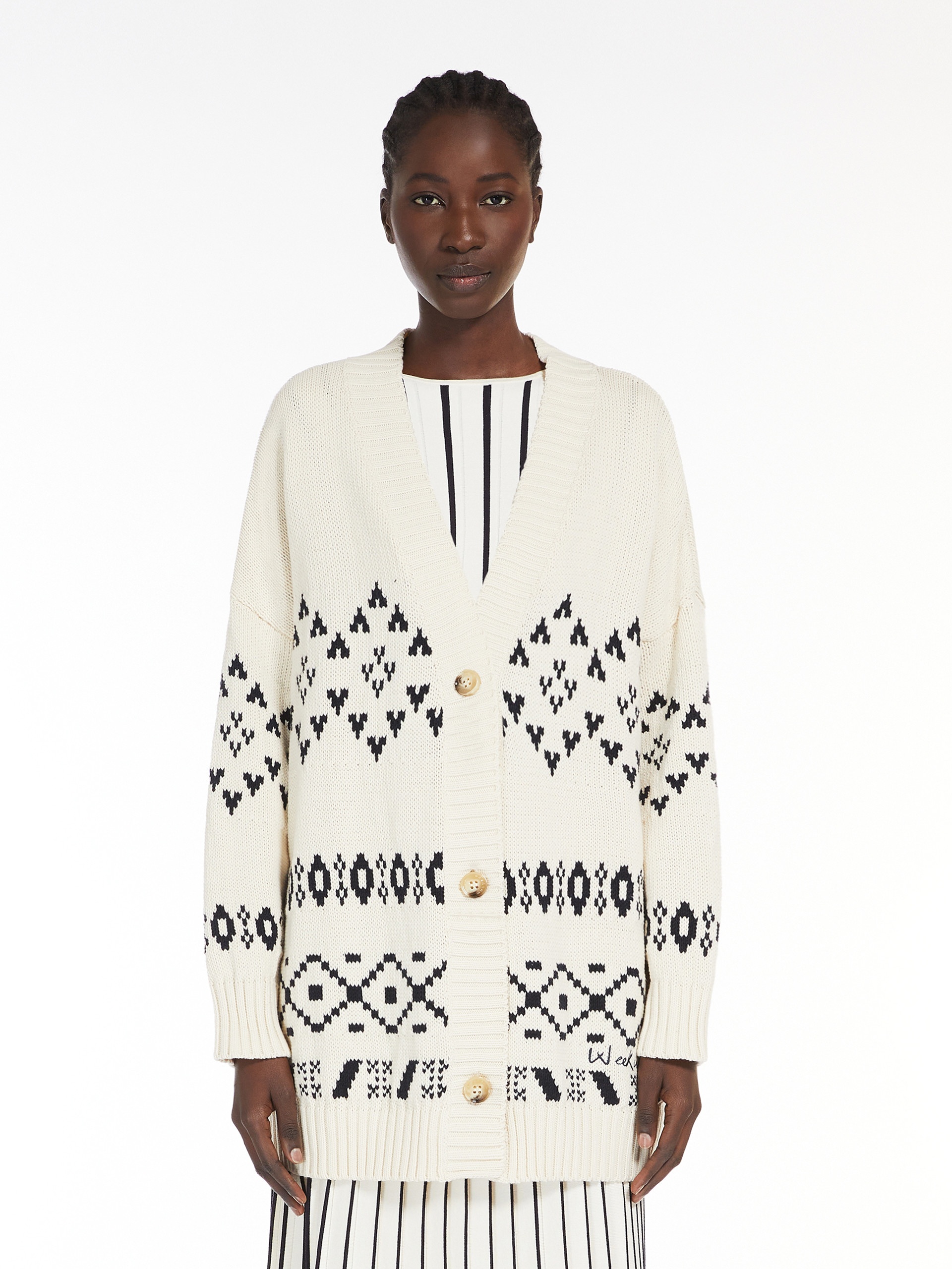 ACACIA Oversized jacquard cotton cardigan - 3