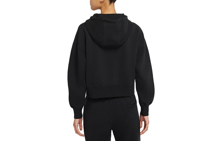 (WMNS) Air Jordan Flight Logo Fleece Hoodie 'Black' CV7738-010 - 2