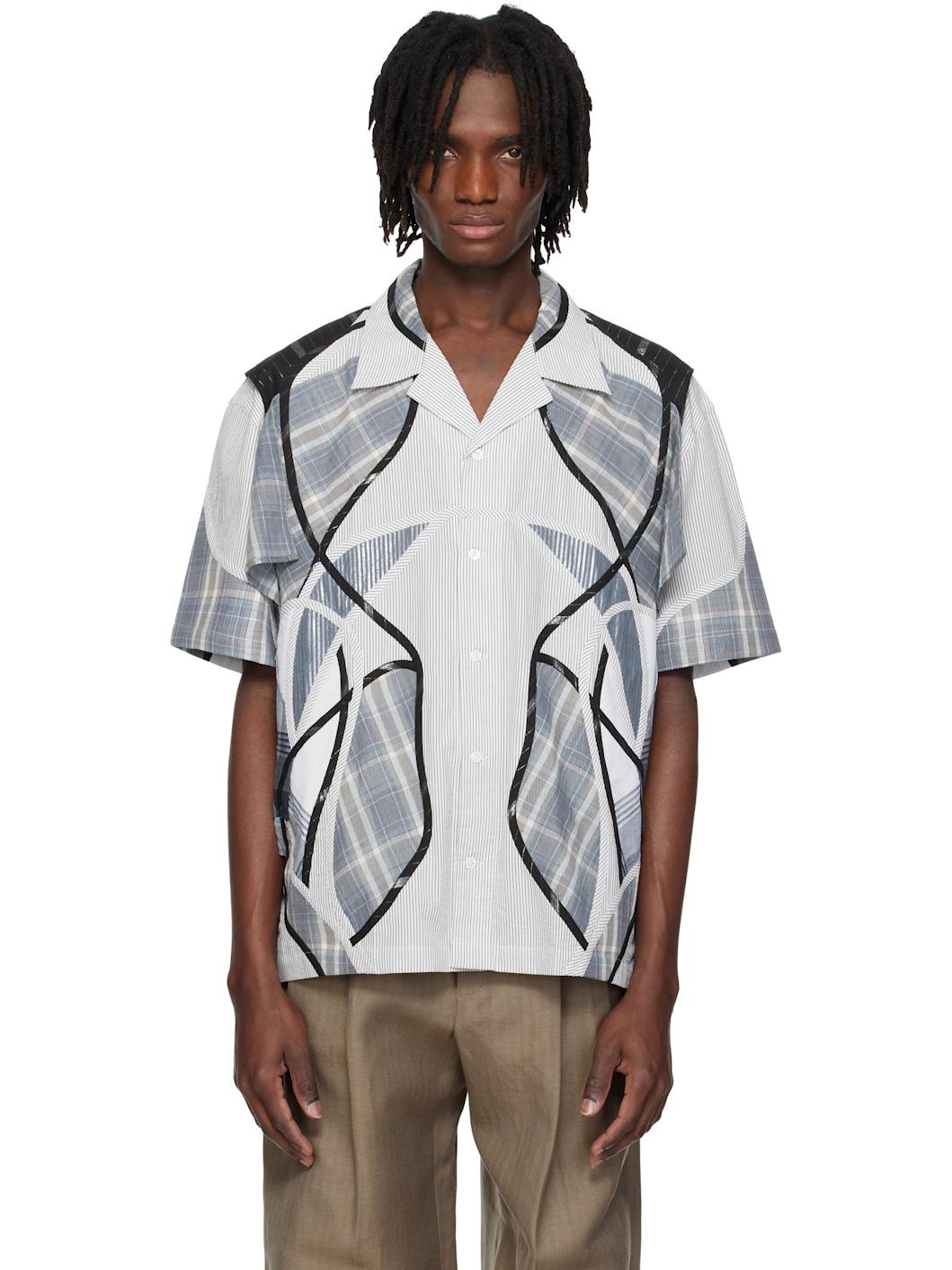 Blue Patchwork Shirt - 1