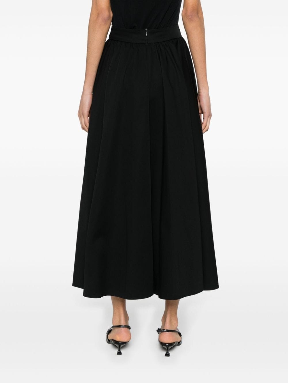 Volume gabardine midi skirt - 4