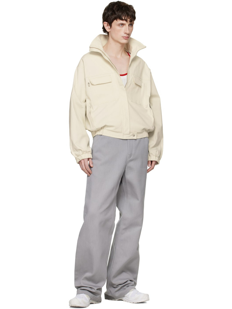 RIER Gray Antique Gabardine Trousers outlook