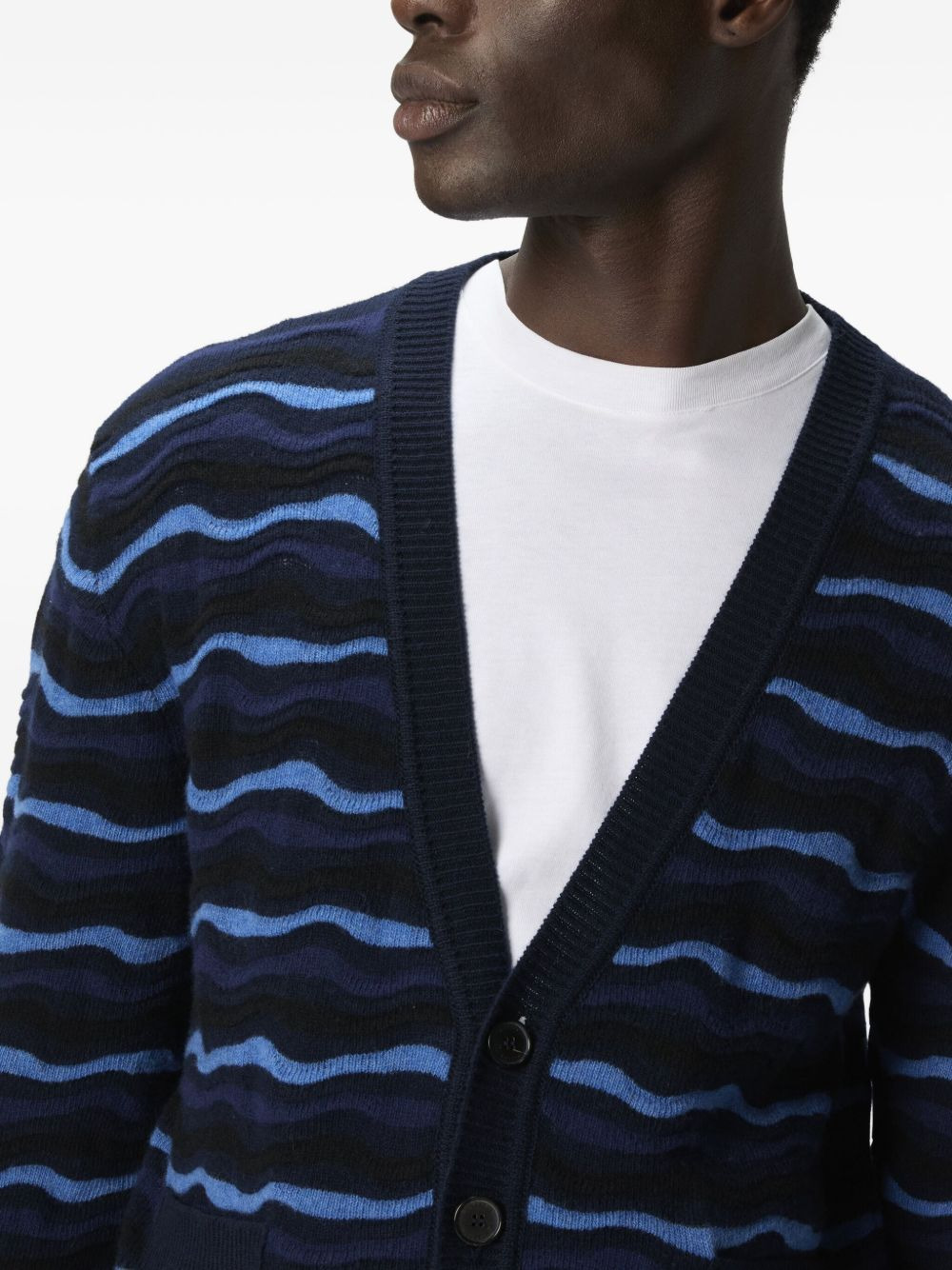 wave-pattern cardigan - 4