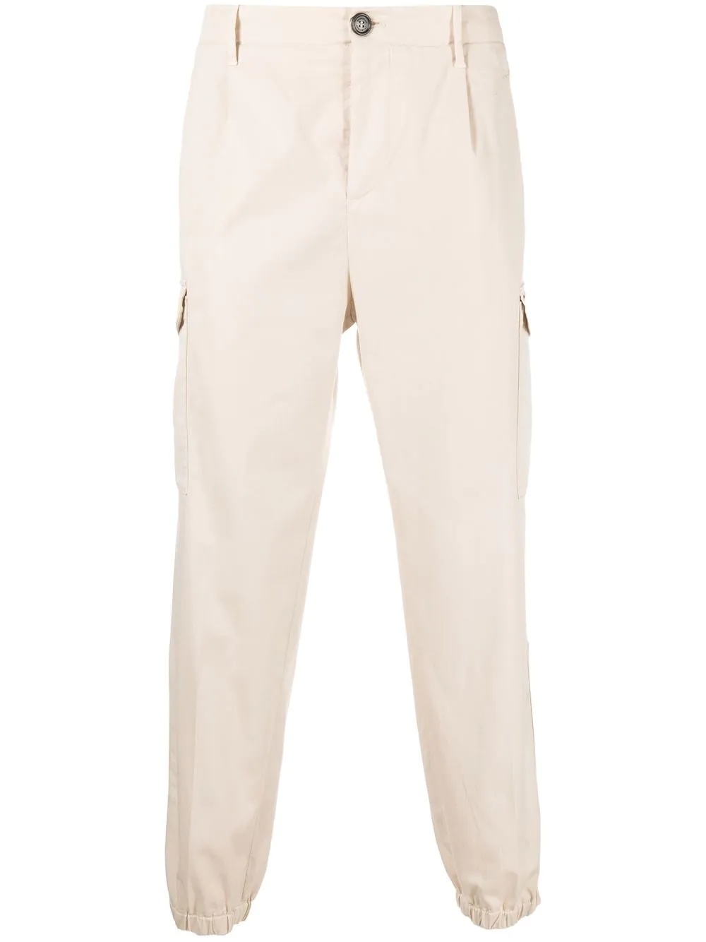 pressed-creased multi-pocket straight-leg trousers - 1