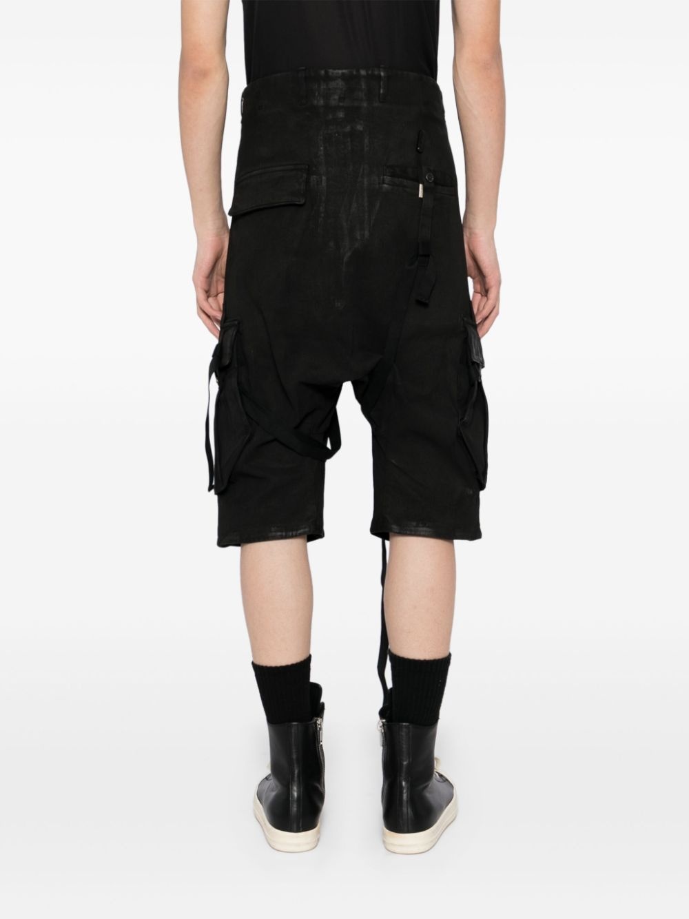 stonewashed cargo track shorts - 4
