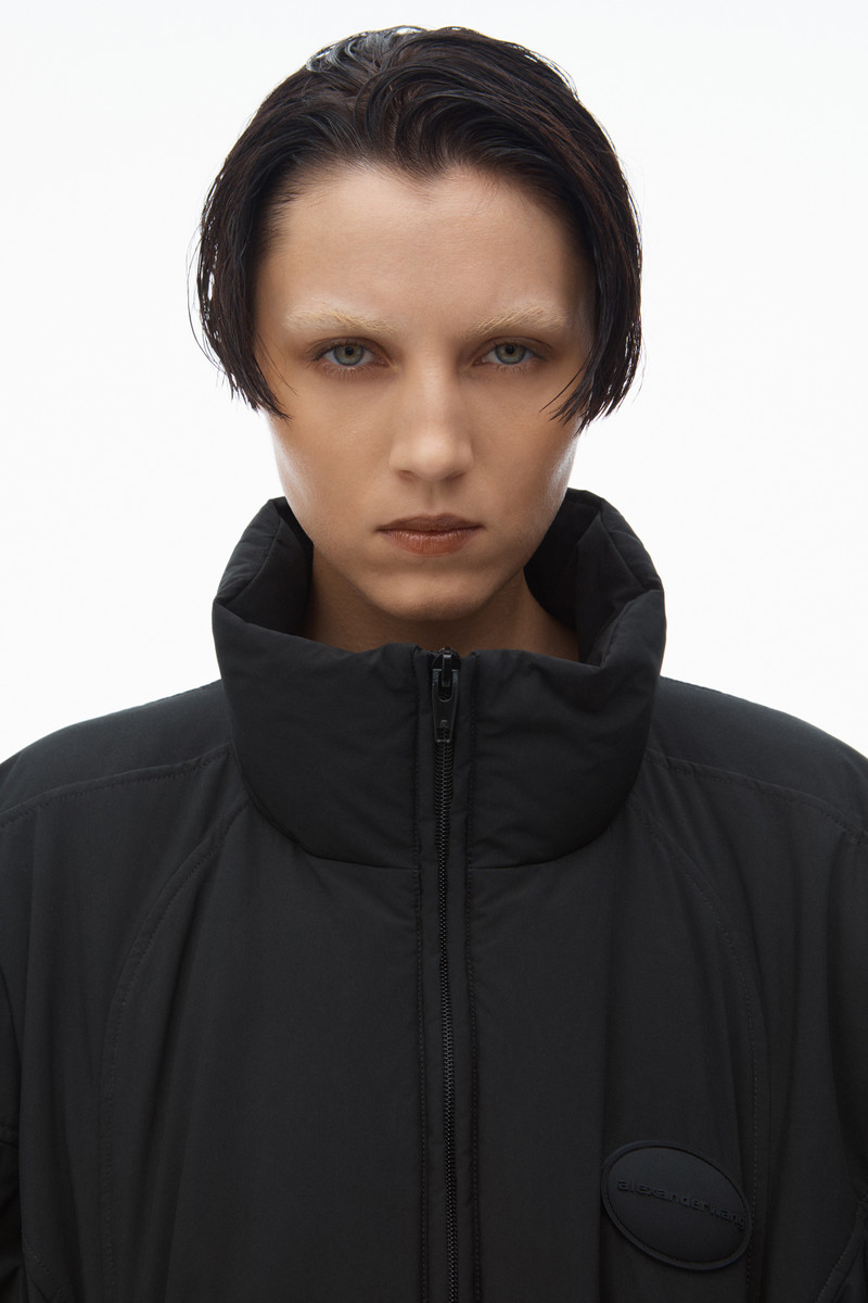 Puffer Coat with Dome Logo Patch 4