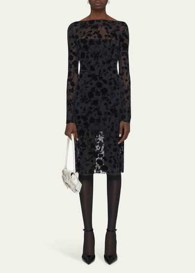 Givenchy Floral Burnout Tulle Boatneck Dress outlook