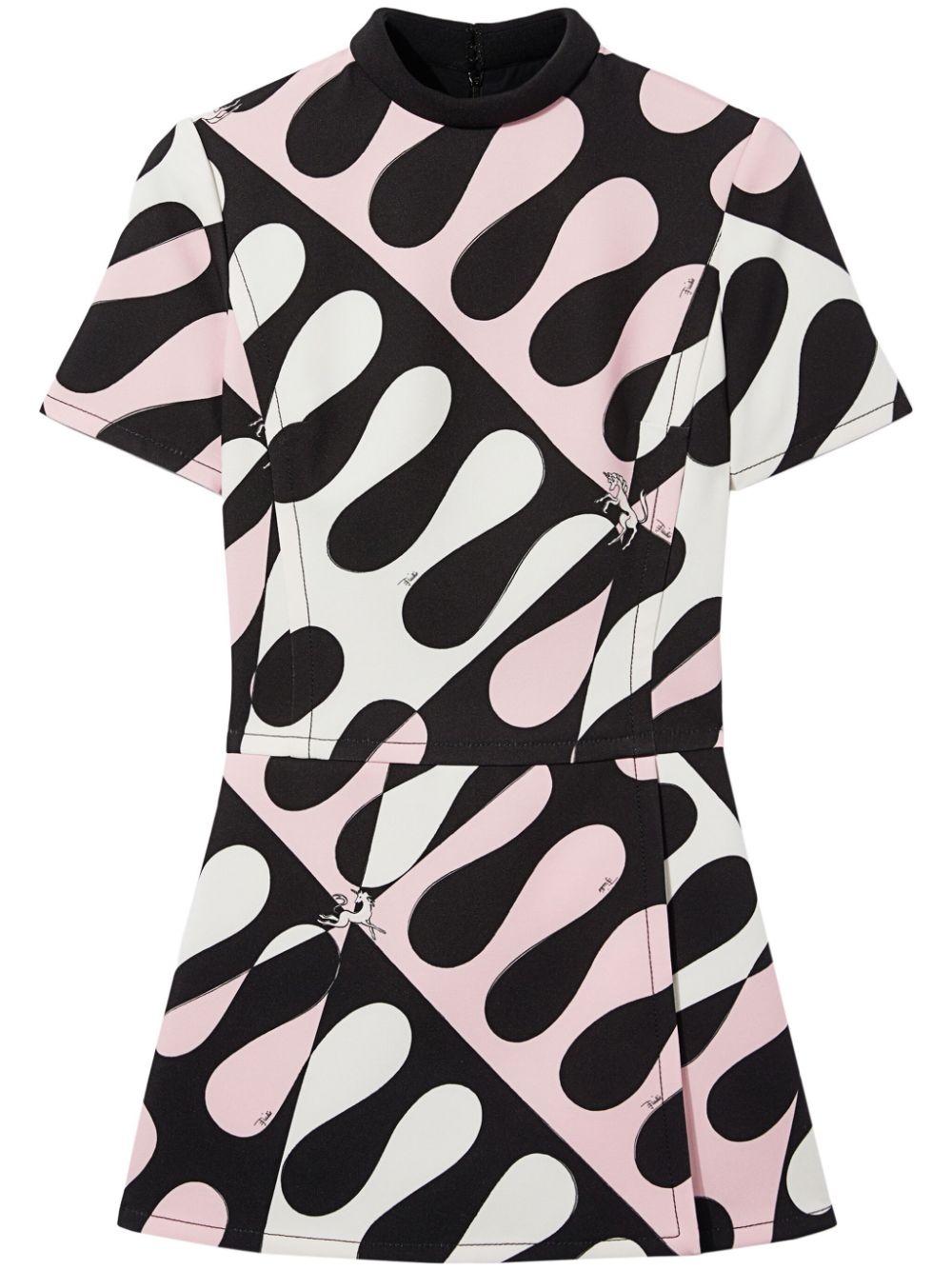 Leocorno-print mini dress - 1