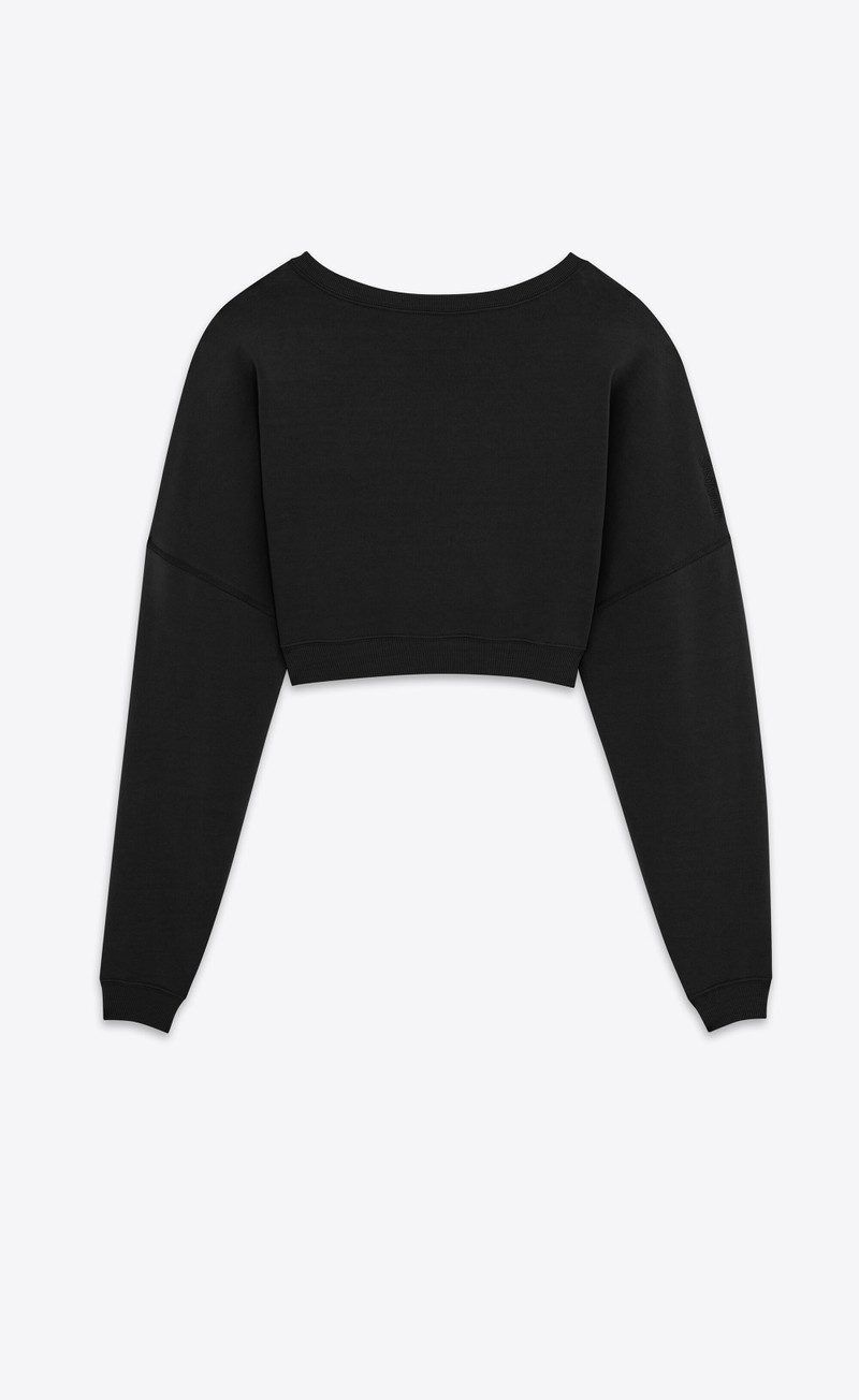 Cropped cotton-jersey 스웨트 셔츠 - 1