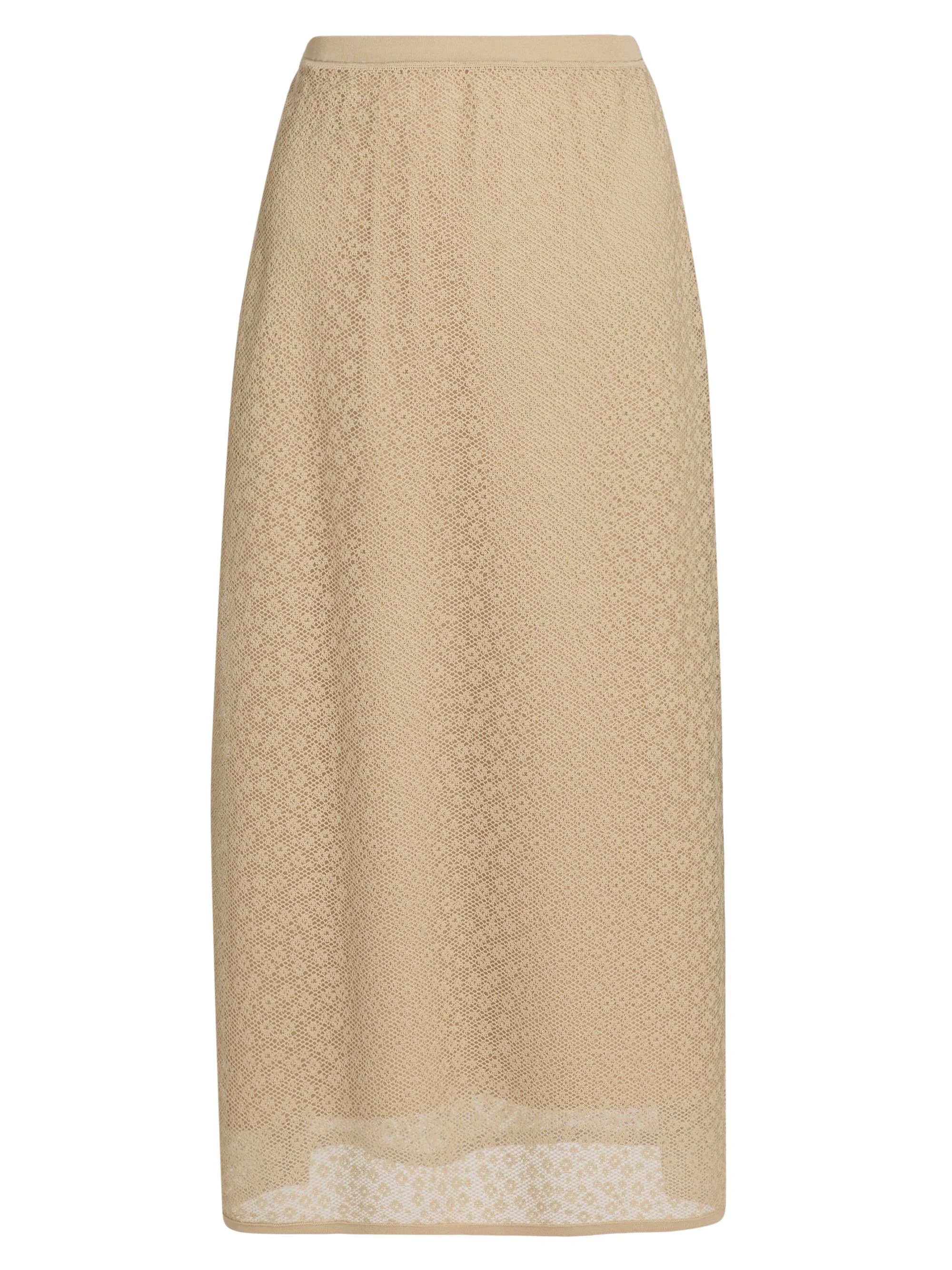 Women's Floral Lace A-Line Skirt - Warm Sand - 1