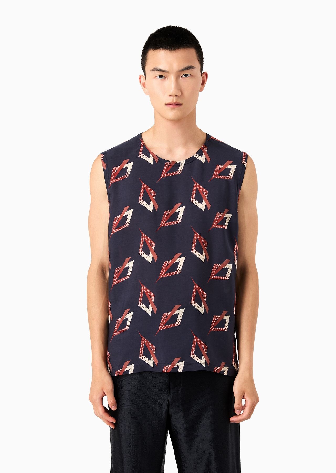 Printed silk and Lyocell crew-neck top - 2