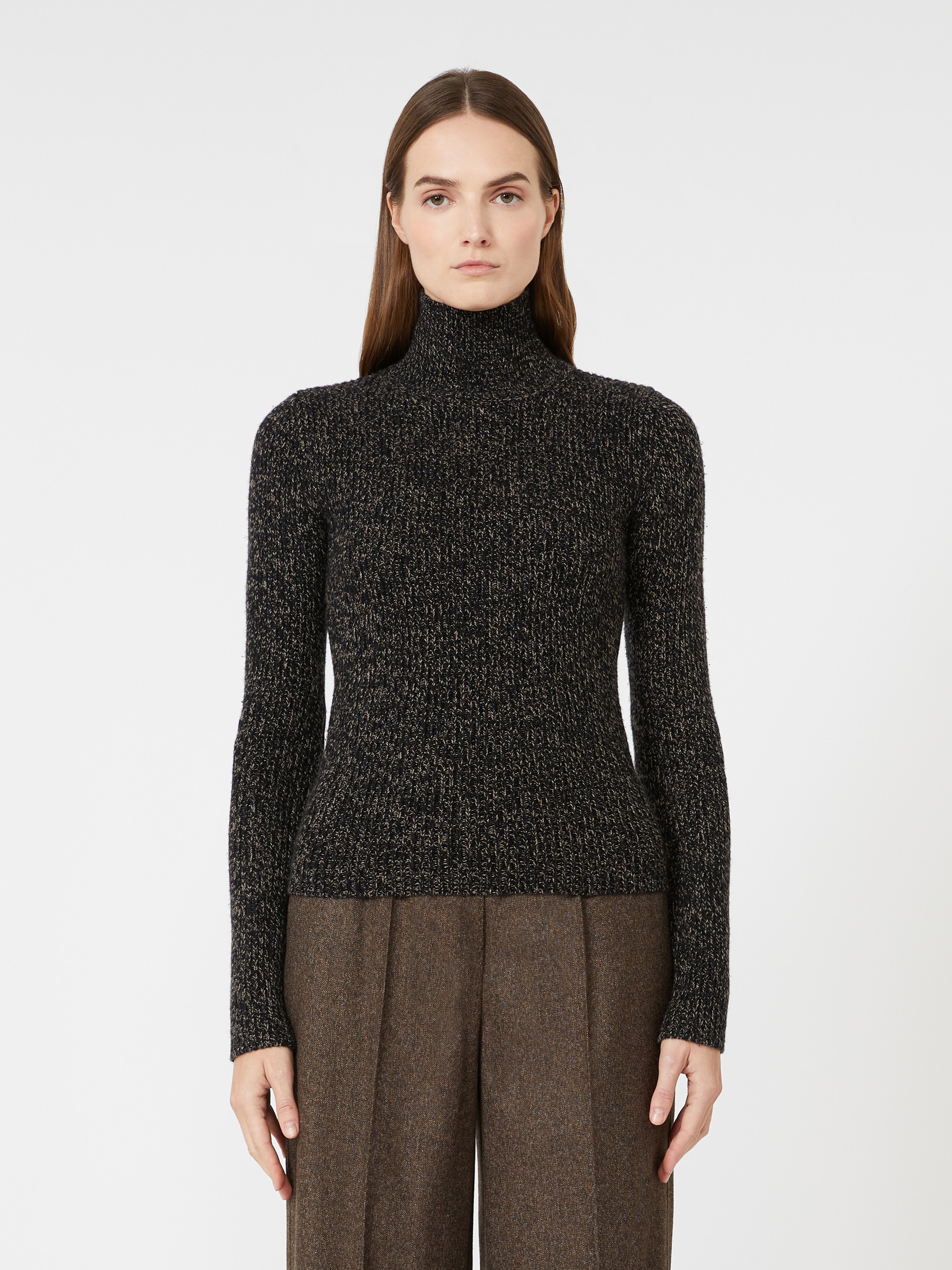 AZULENE1234 Wool and cashmere mouliné turtleneck - 3