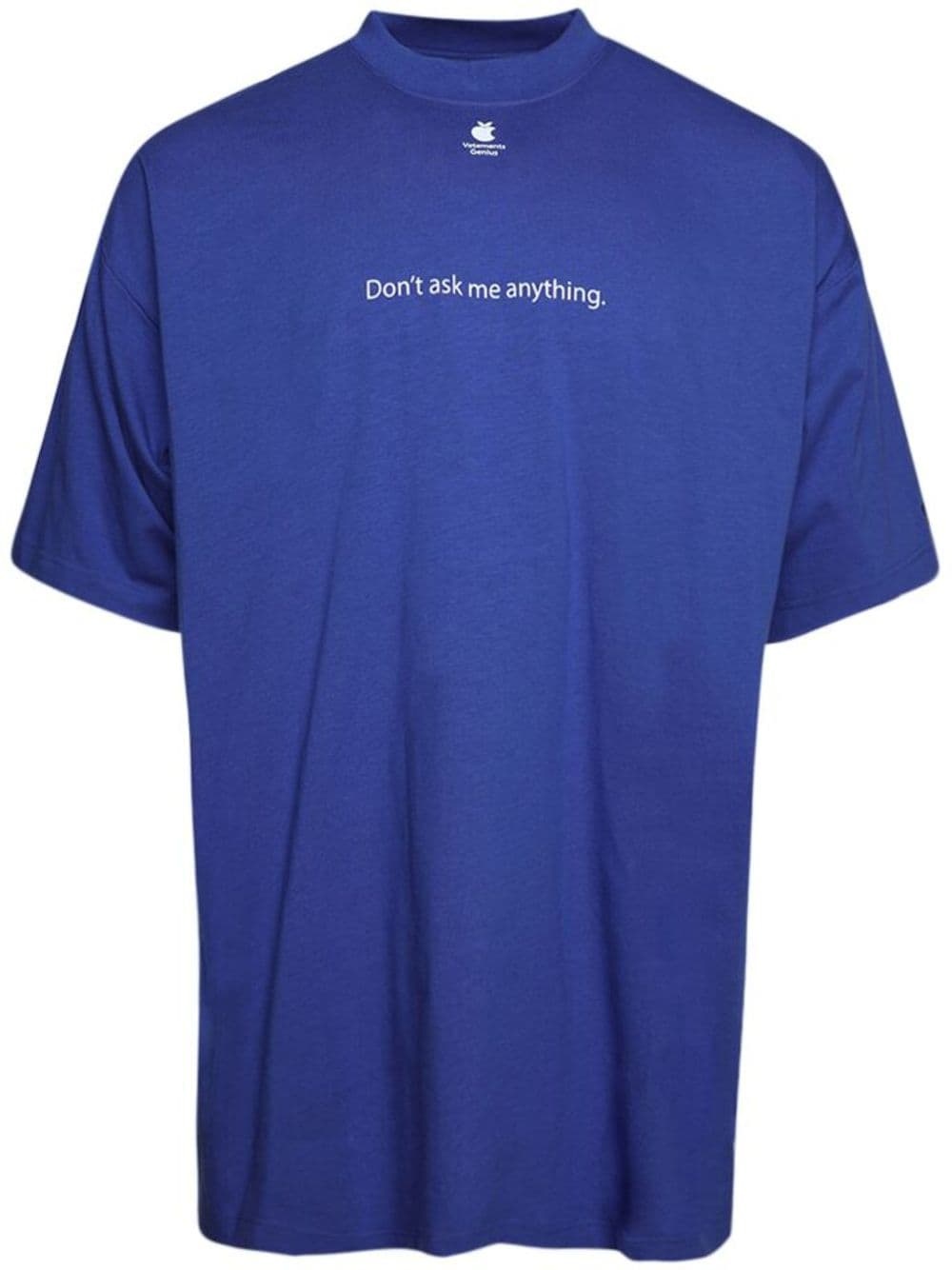 x Apple slogan-print cotton T-shirt - 1