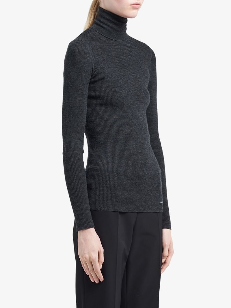 roll-neck ribbed jumper - 3