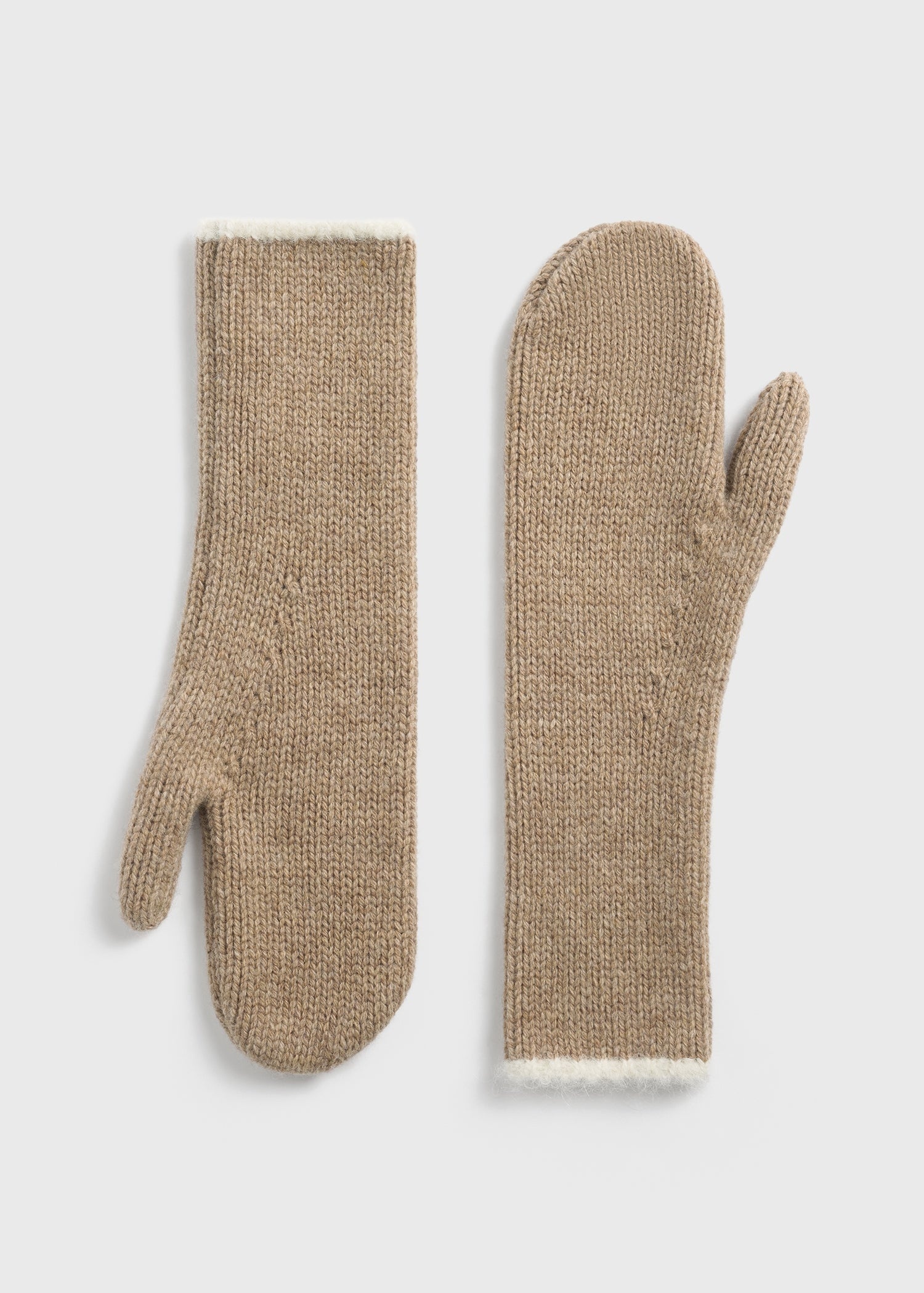 Contrast-edge mittens soft camel - 4