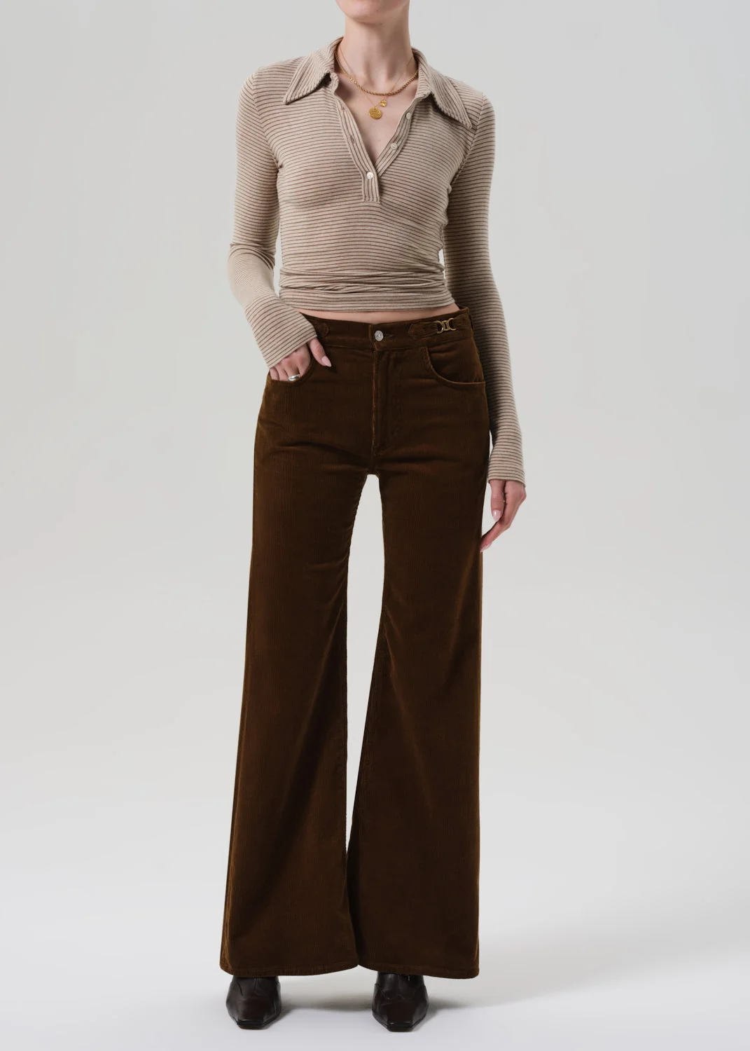 Shaea Polo In Chiltern Oatmeal Stripe - 1