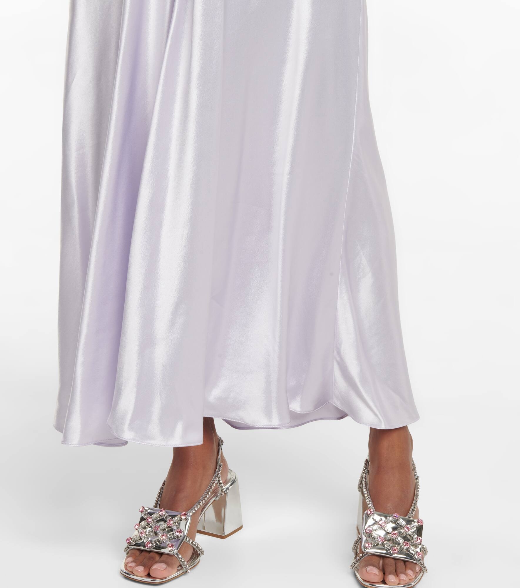 Satin slip midi dress - 5