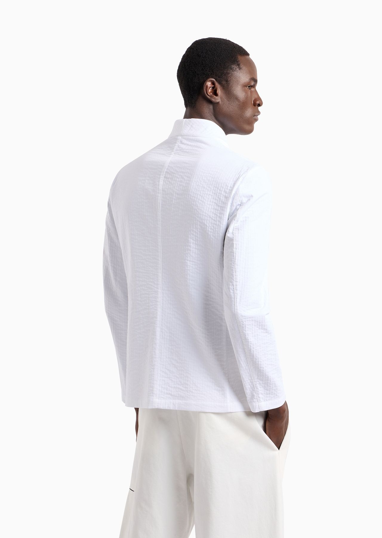 Single-breasted cotton-blend jacket - 3