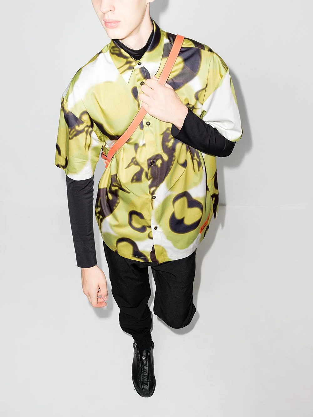 camouflage print bowling shirt - 5