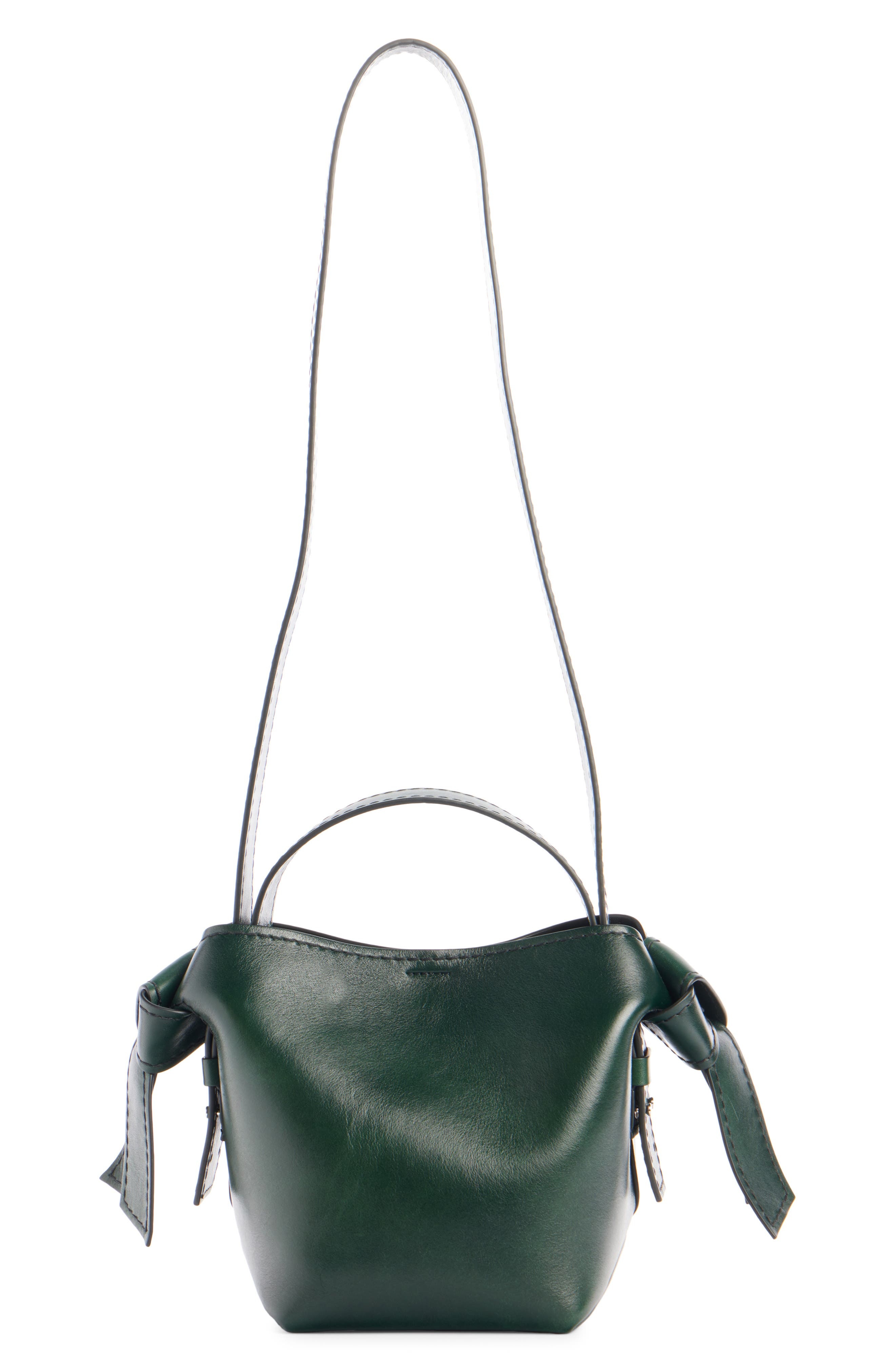 Acne Studios Mini Musubi Leather Bucket Crossbody Bag in Olive Green at Nordstrom - 4