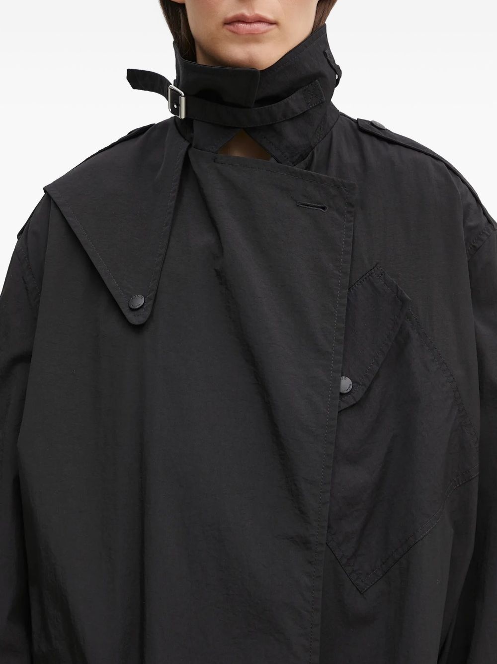 balloon-sleeve trench coat - 5
