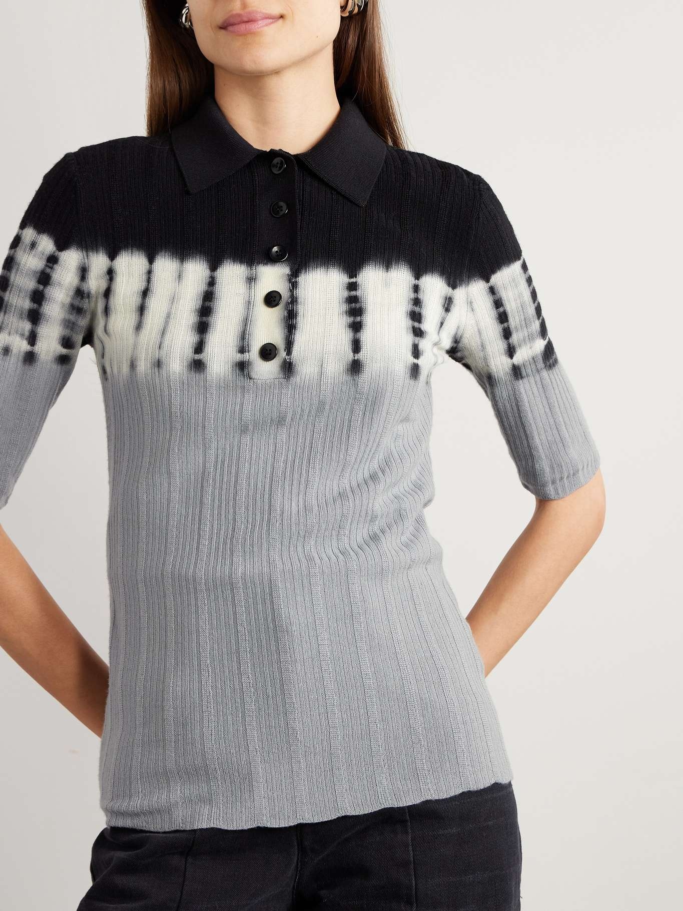 Louisa printed wool polo shirt - 3