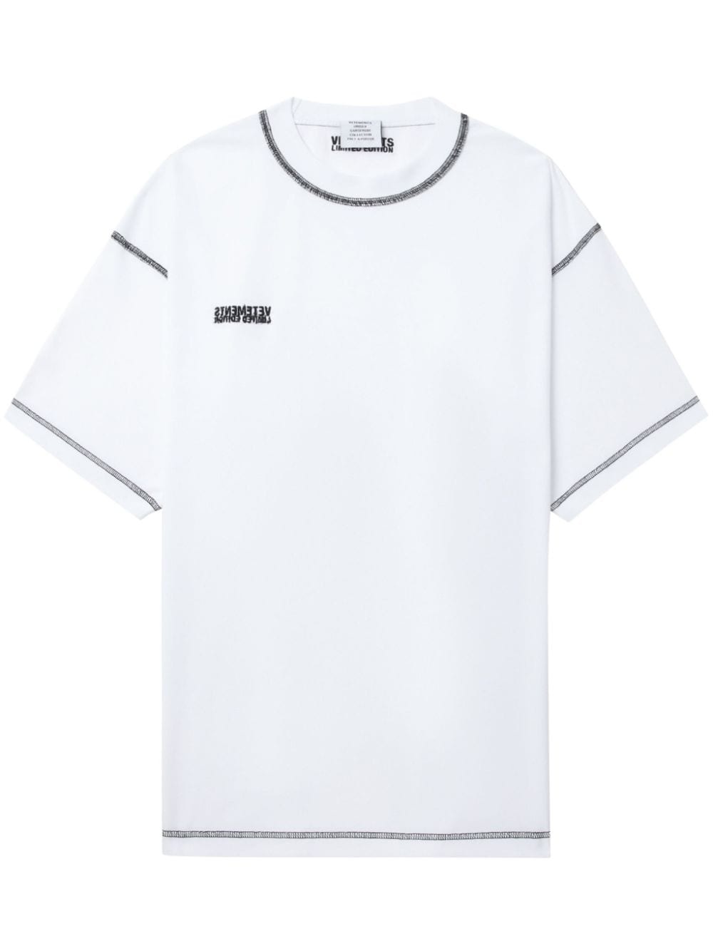 contrast-stitching cotton T-shirt - 1