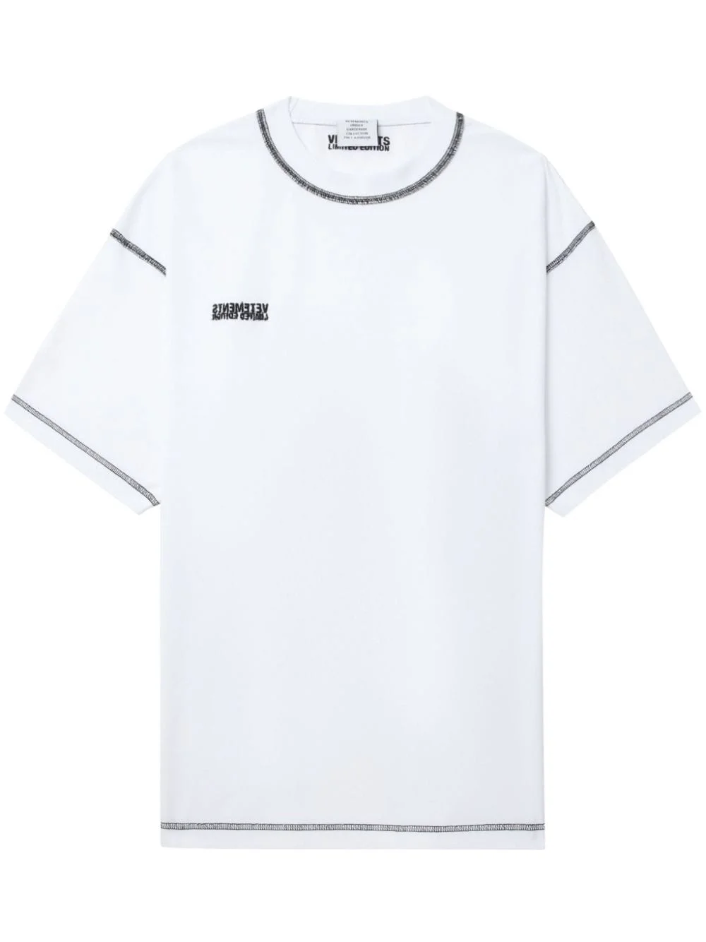 contrast-stitching cotton T-shirt - 1
